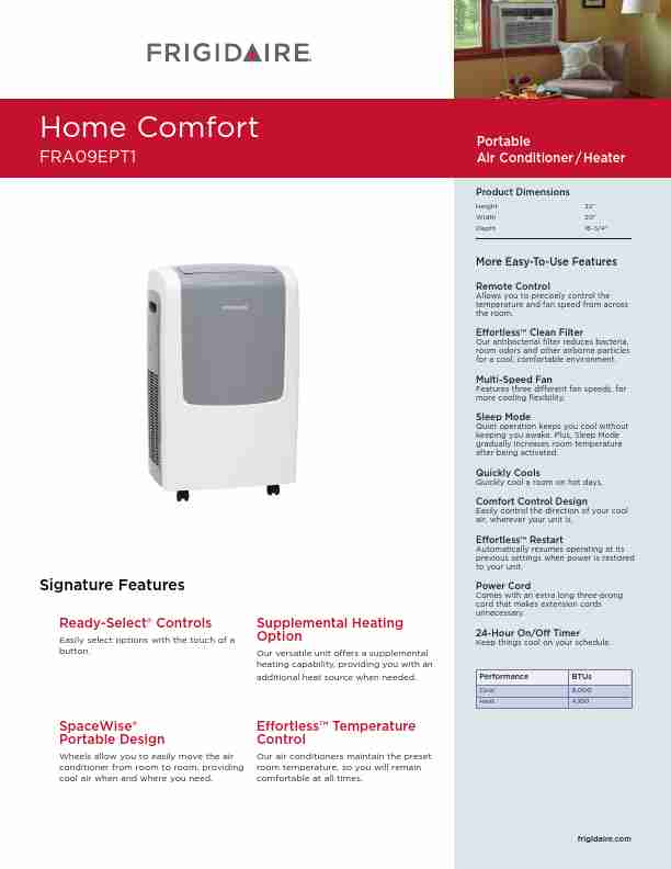 Frigidaire Air Conditioner FRA09EPT1-page_pdf